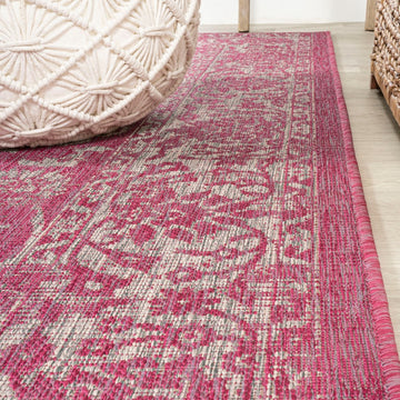 Tela Bohemian Textured Weave Floral Indoor/outdoor Area Rug